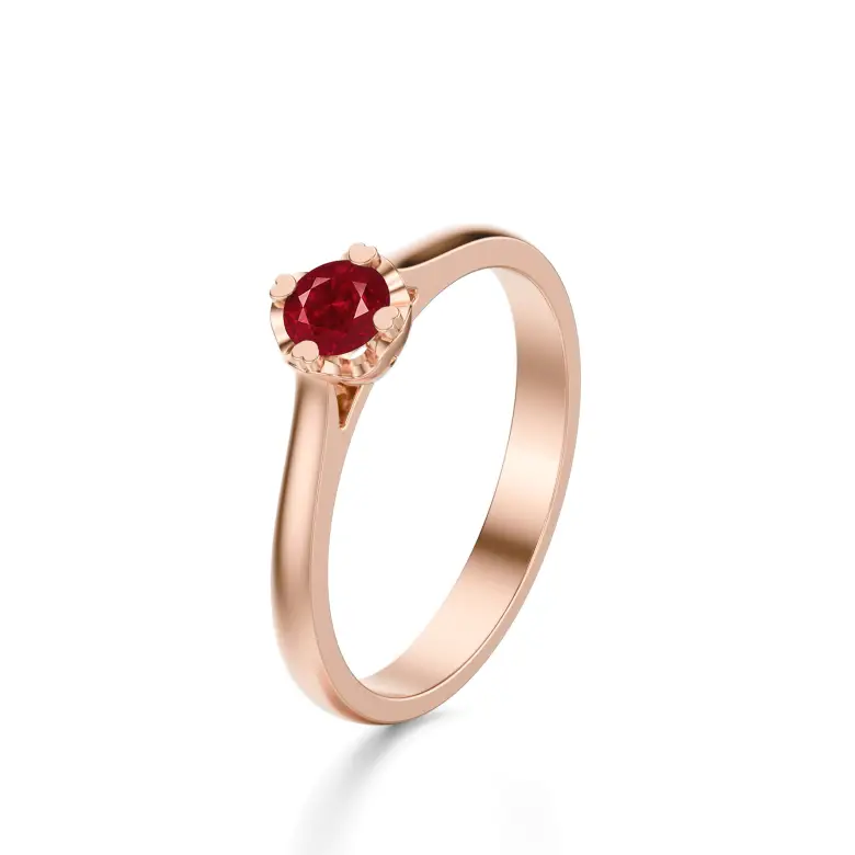 Pierścionek z różowego złota z rubinem AJPZ_012 Pierścionek z różowego złota z rubinem AJPZ_012